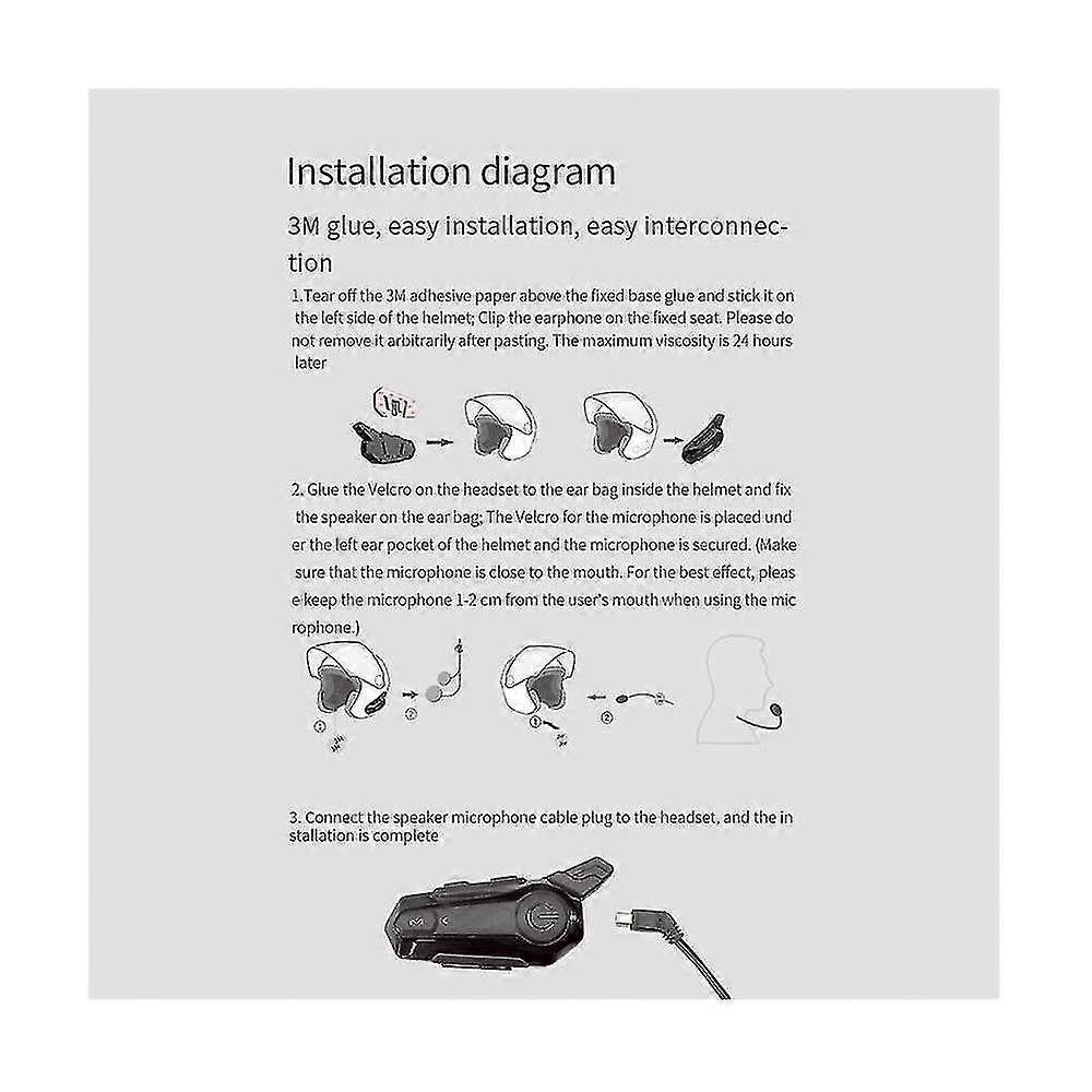 Bt5.0 Motorcycle Headset Intercom Interconnection Outdoor Helmet Headset With Dsp+ Noise Reduction
