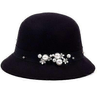 Vintage Pearl Woolen Dome Hat