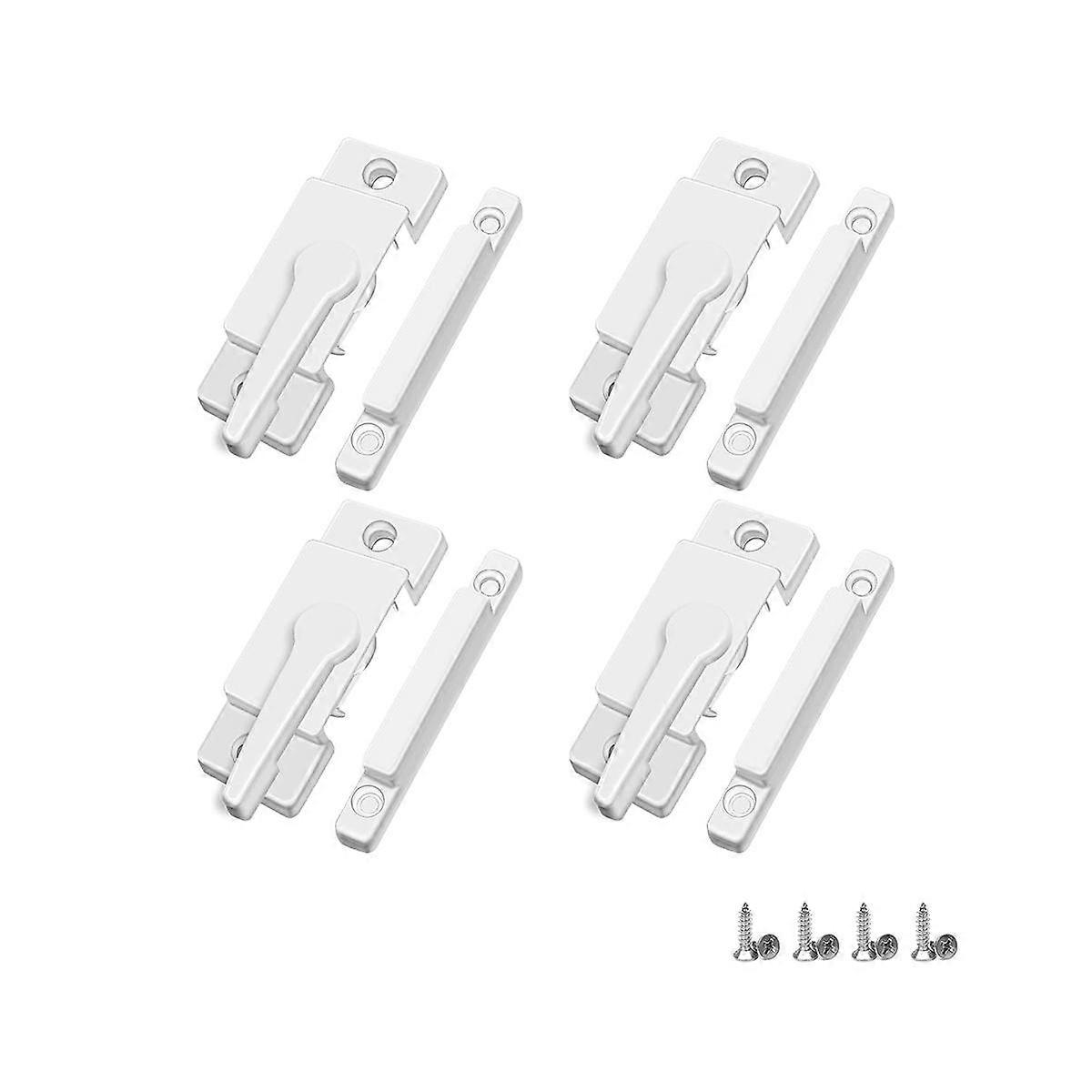 4 Pack Window Sash Locks, Window Latches Replacement Sash Locks White Fits Horizontal Sliding Windo
