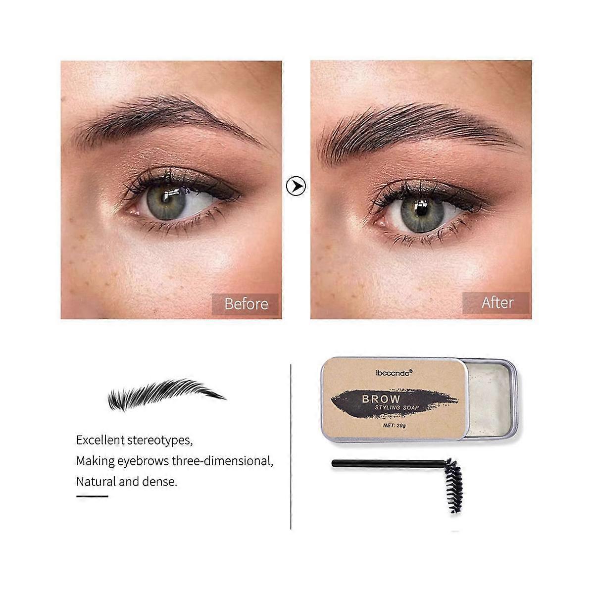 3D Feathery Brow Styling Soap Lamination Setting Gel Waterproof Long Lasting Brows Eyebrow Gel Pom