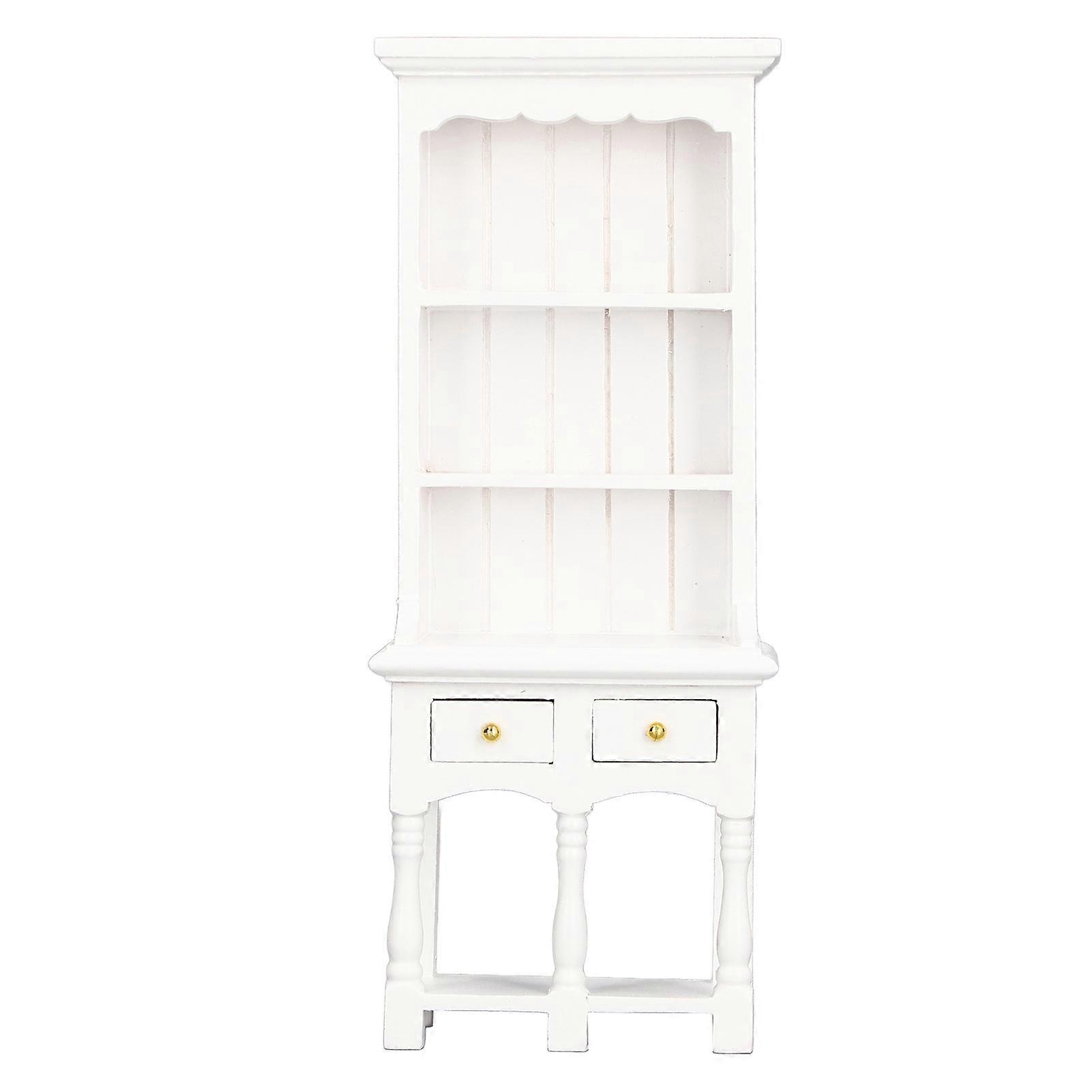 Dollhouse Bookcase 1:12 Exquisite Retro Birch Mini Double Drawer Cabinet Model Dollhouse Furniture Decoration
