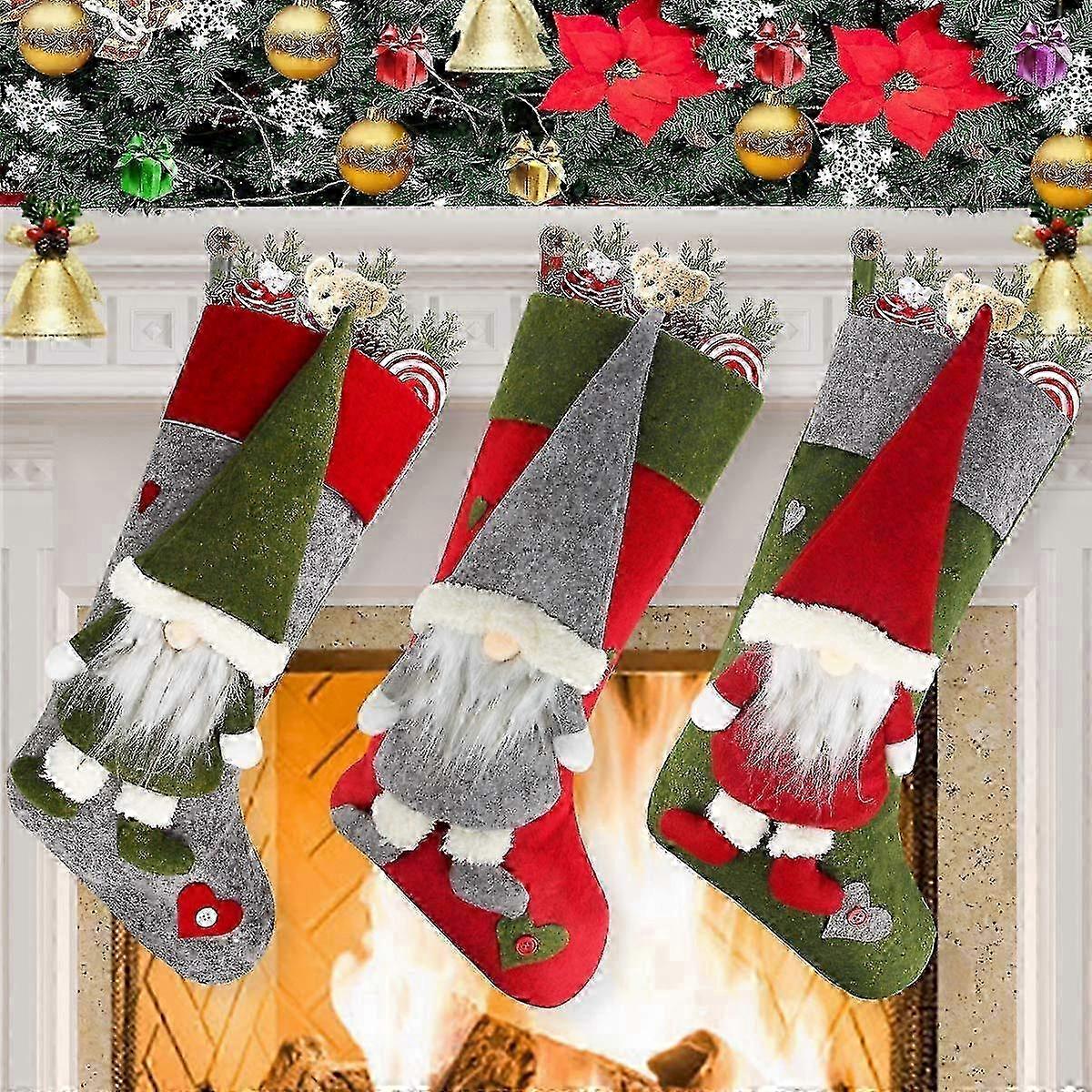 Ing Set Of 3 Gnome Xmas Ings Sock Sack Bag For Place Home Indoor Rats Tree R Ornt