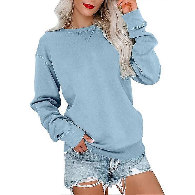 1PCS solid color sweatshirt--Solid color 5 (light blue)