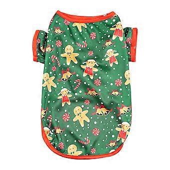 Hond Kerst Pullover Peperkoek Man Patroon Comfortabel Polyester Huisdier Sweatshirt voor Puppy Kitten Green S