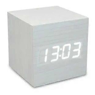 Led light square wooden clock