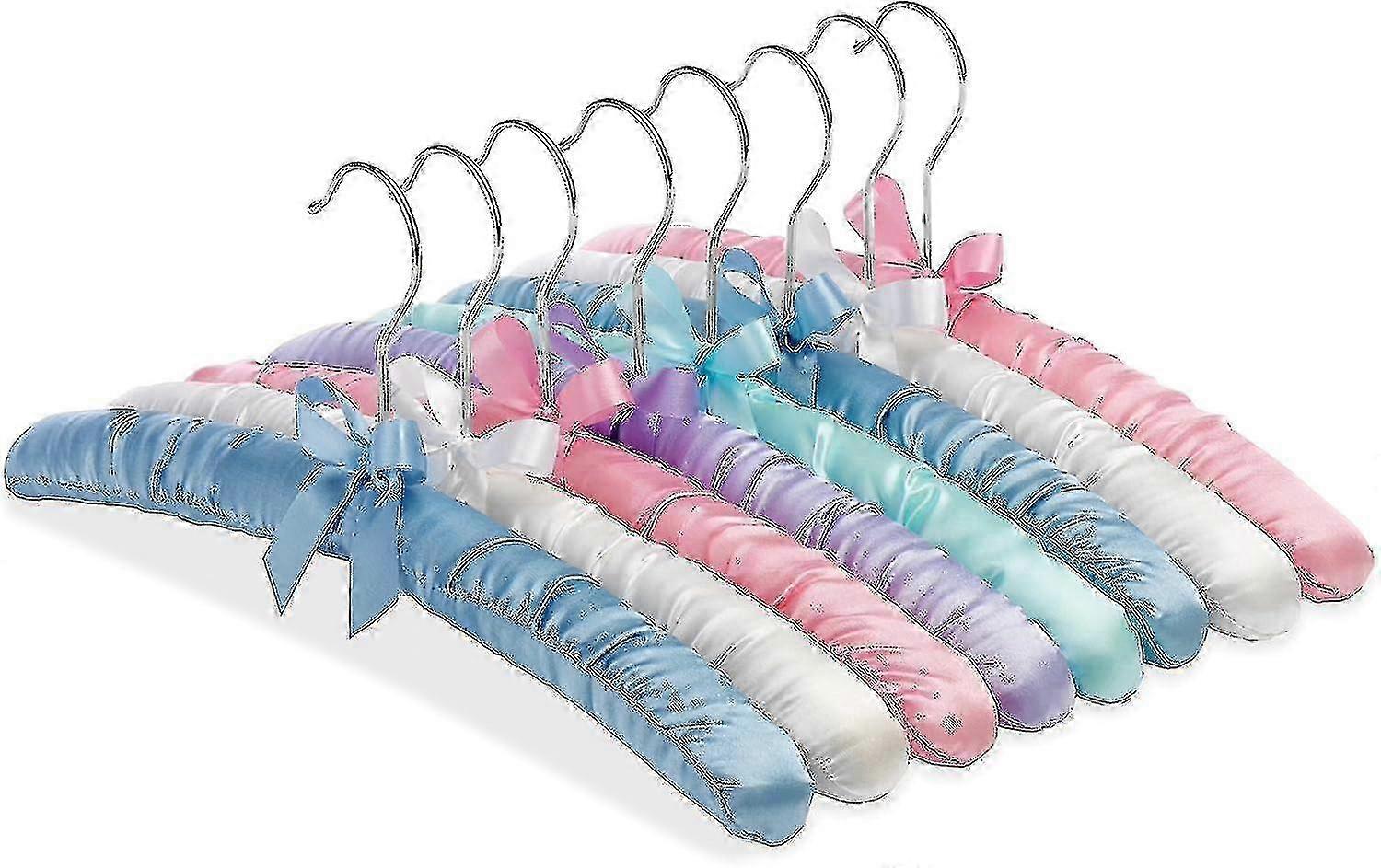 Conjunto de 8 Cabide Acolchoado em Tons Pastel de Cetim 8 Contagens 150 X 1563 X 70 Polegadas