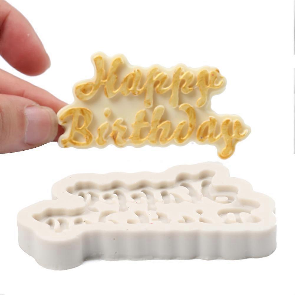 Happy Birthday Silicone Sugarcraft Chocolate Fondant Mold Cake Decorating Tool KAESI
