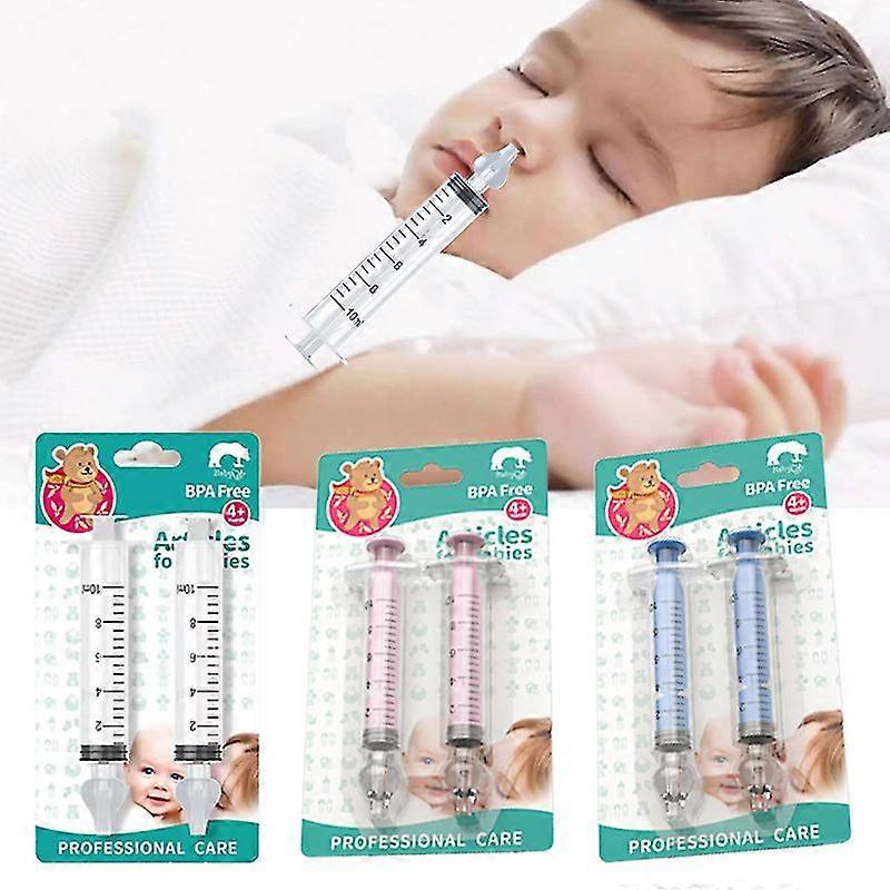 2pcs/set Portable Infant Nose Aspirator Cleaner Nasal Irrigation Syringe