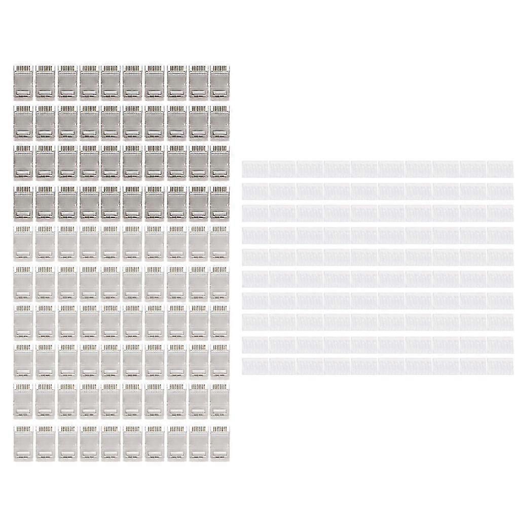 Shielded Rj45 Cat6 Pass Through Connectors 8p8c Gold Plated Ethernet Ends