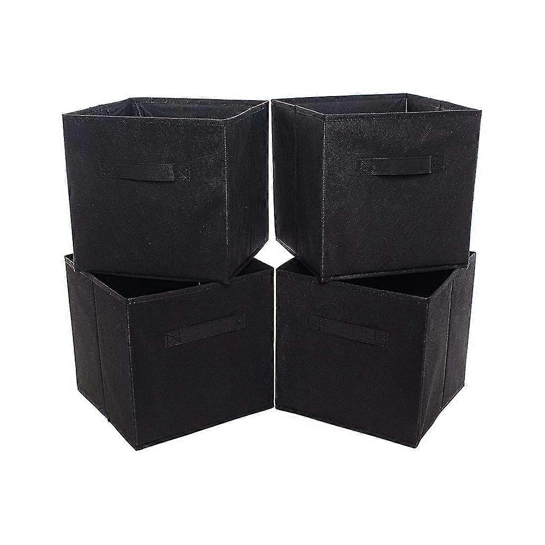 4 Pack - Foldable Storage Fabric with Handles Fabric Organiser - Clothes Storage Box