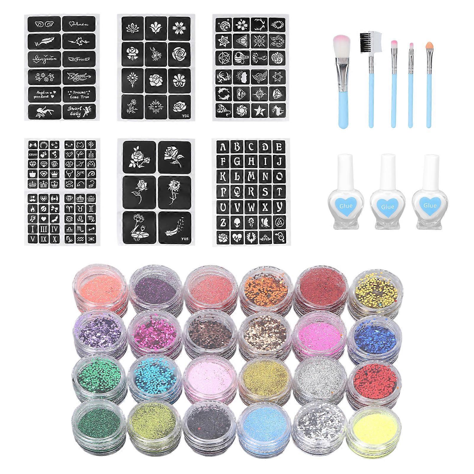 12 Color Sequins 12 Color Glitter Powder Set Face Body Painting Tattoo Glitter DIY Makeup for Kids