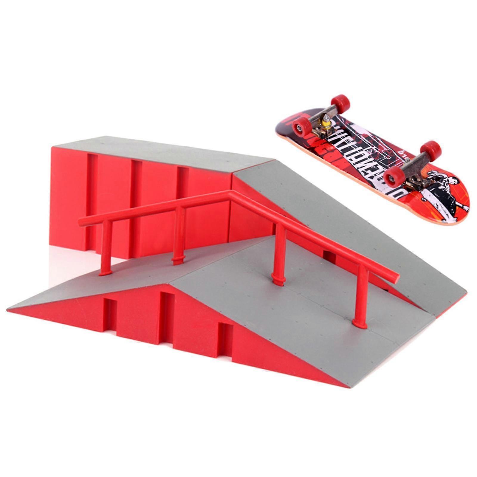 Finger Skateboard Toys Practicing Matching Skateboard Ramp Kit for Boys D