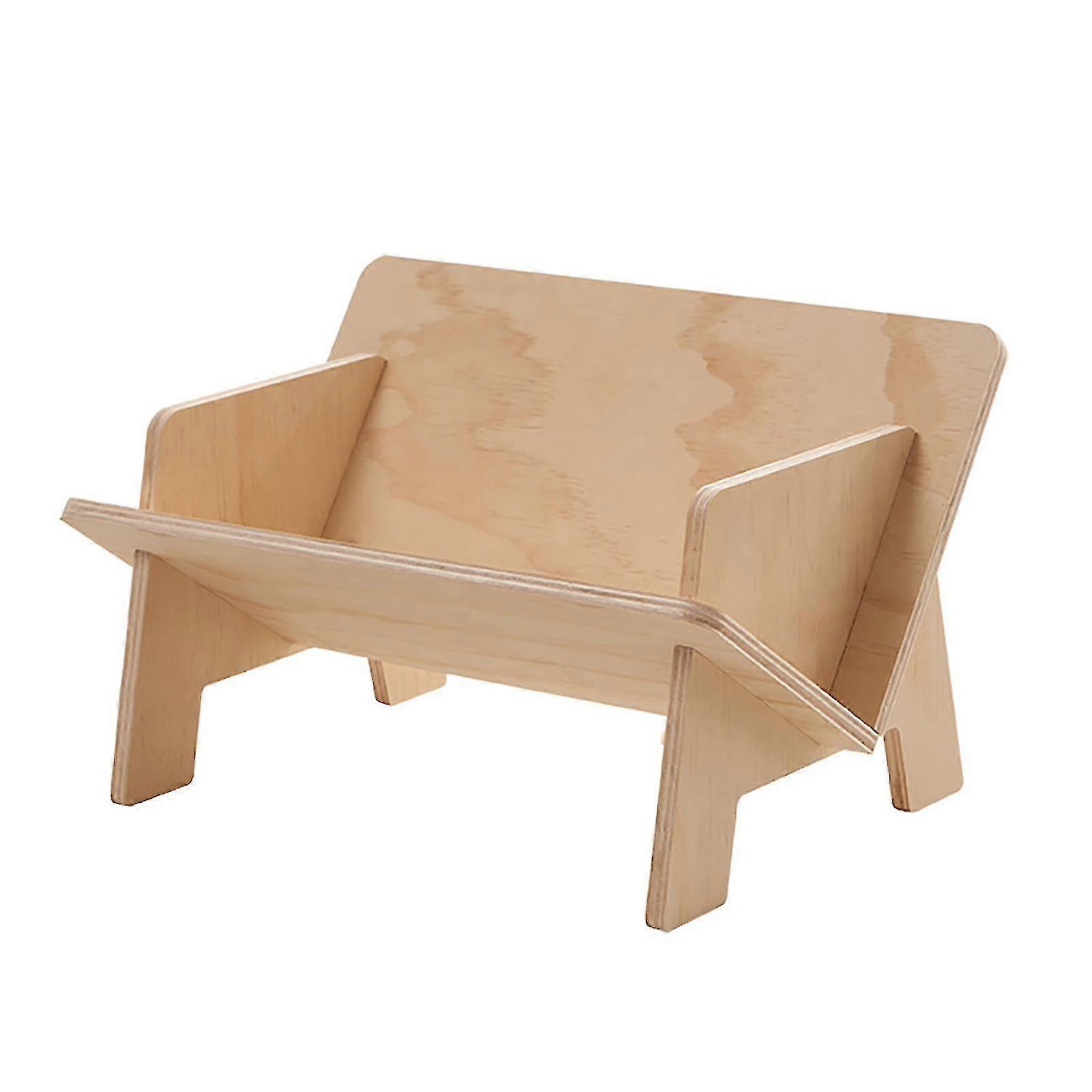 Wood Tilted Bookcase V Shaped Triangular Support Fine Polishing Tabletop Book Caddy For Office Dormitory