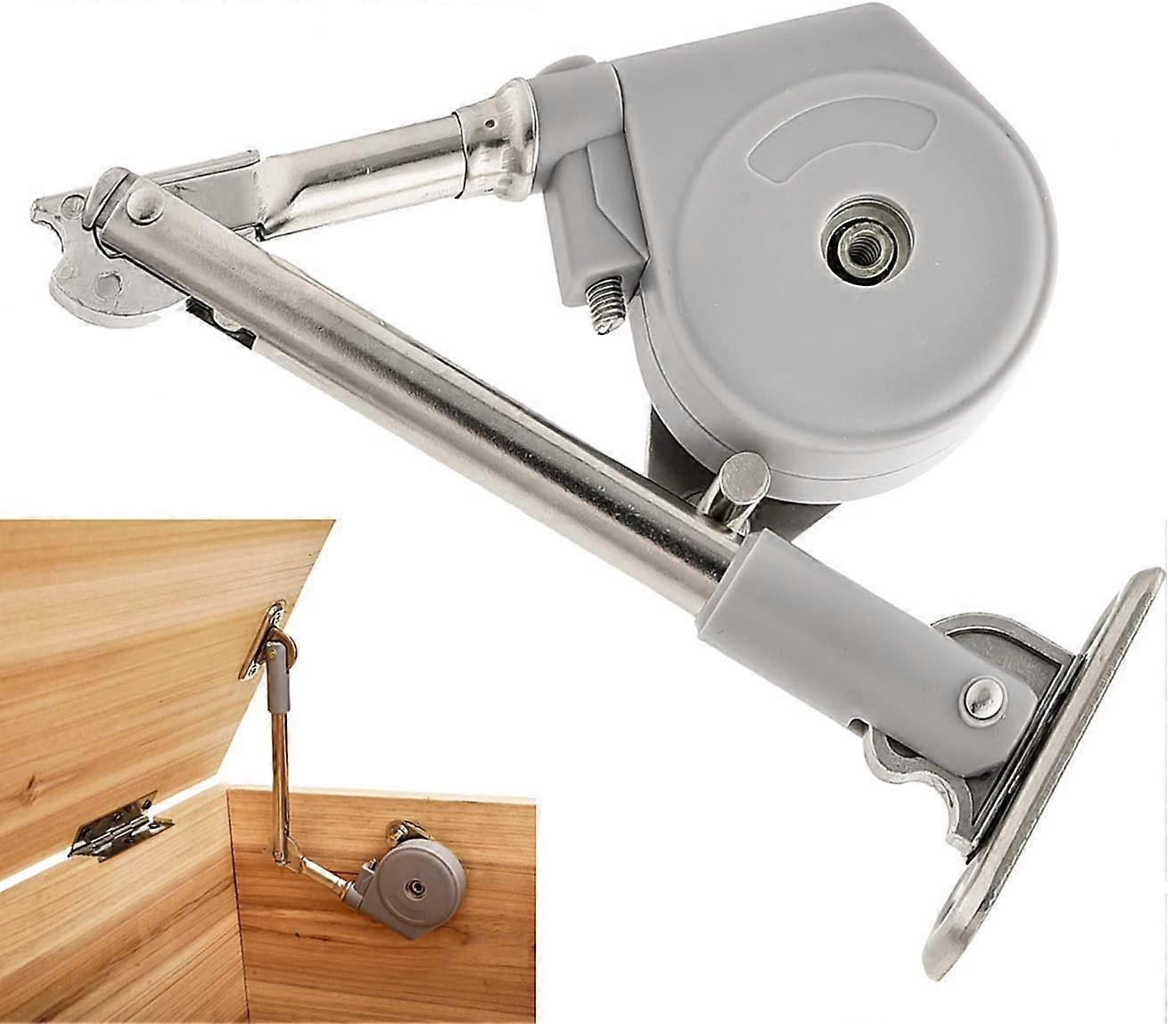 Lid Stay 105 Degree Open with Soft Close Easy Install Folding Lid Stay Hinge keep The Lid open Without Smashing Fingers Perfect for Toy Box/Drawer/Win