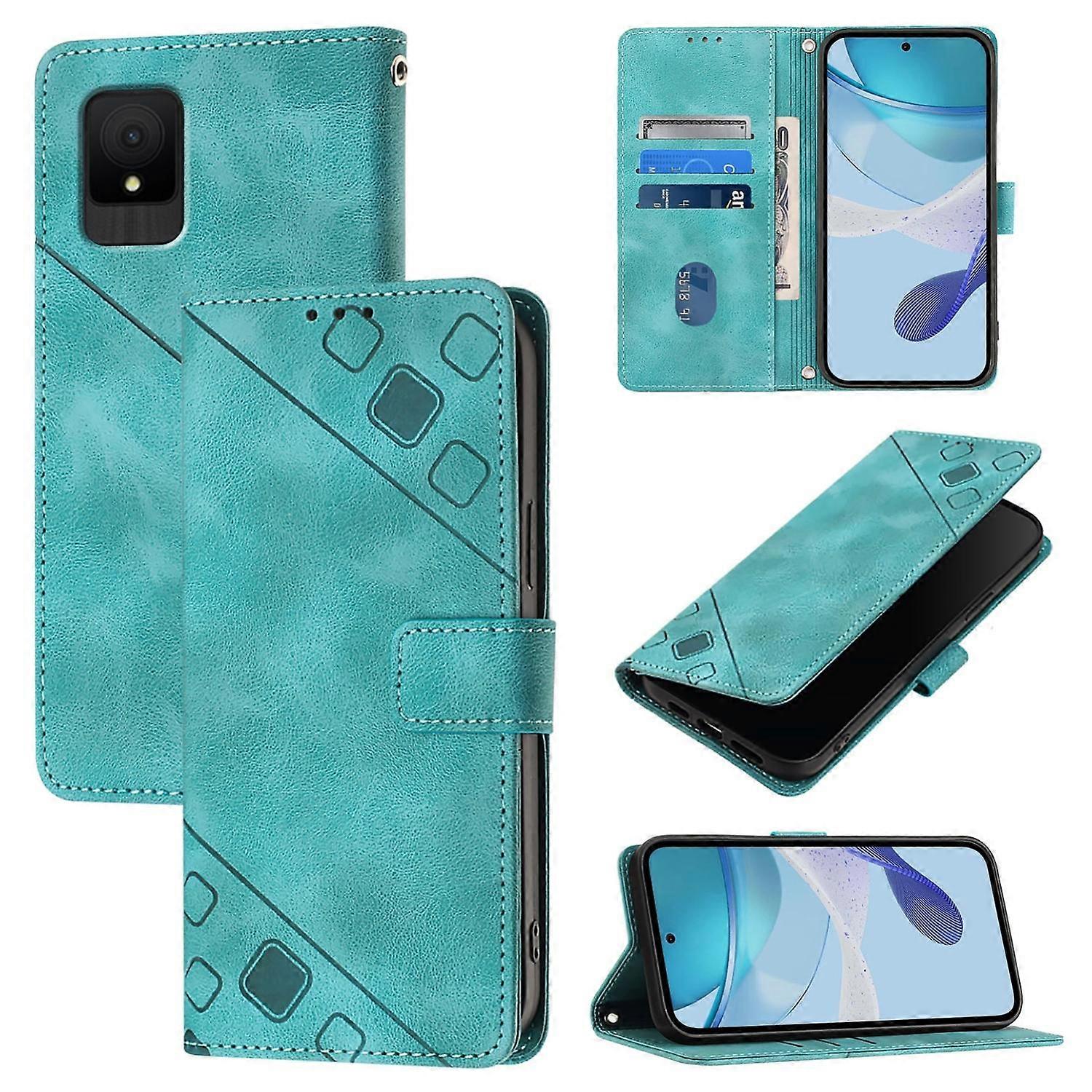 Embossed Leather Case For TCL 502