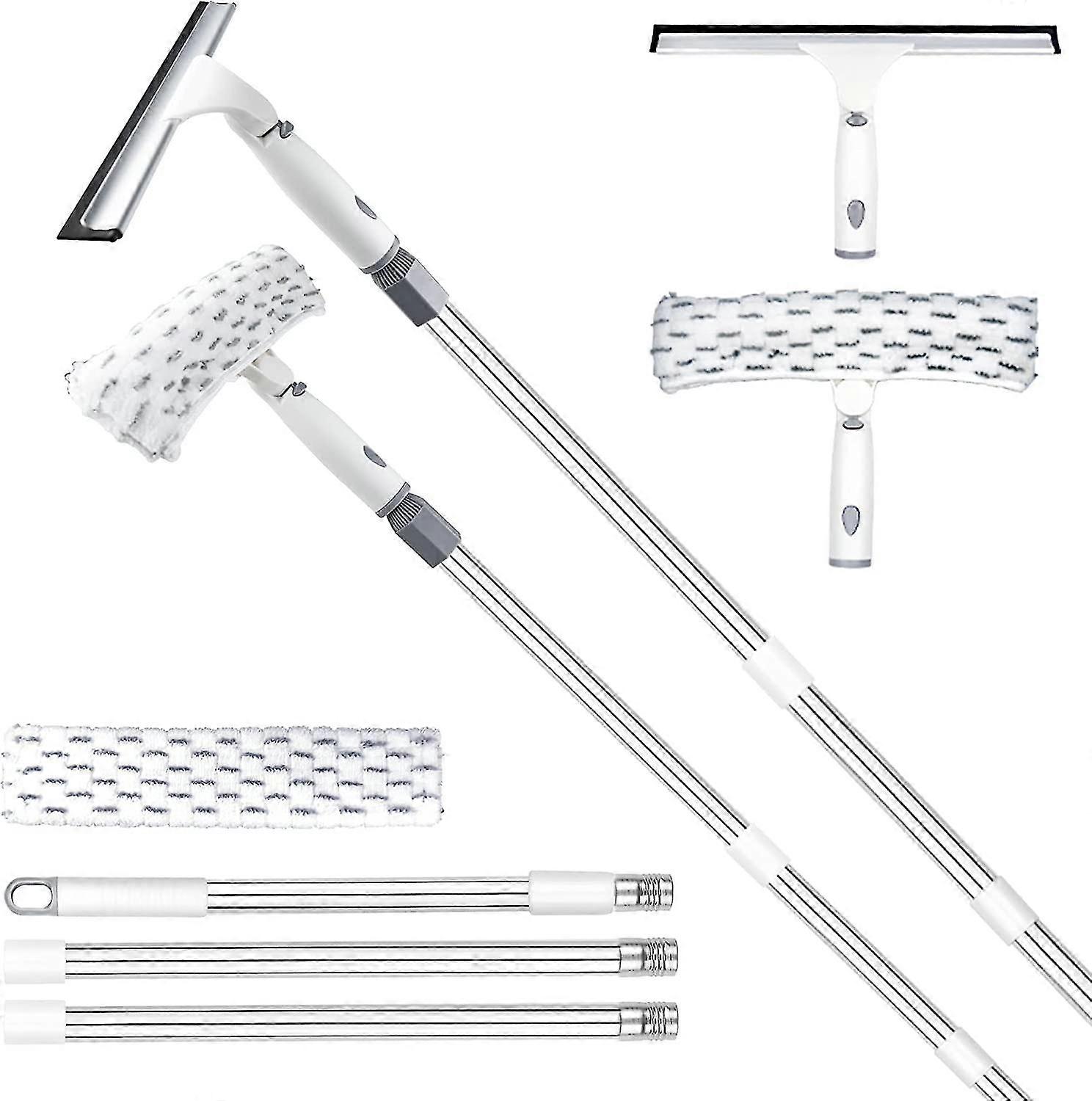 Squeegee For Window Cleaning,12"squeegee And 11"microfiber Scrubber Combi Y