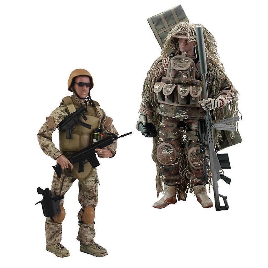 2pcs 1/6 US Army Soldier All-terrain Sniper Action Figure 12 inch