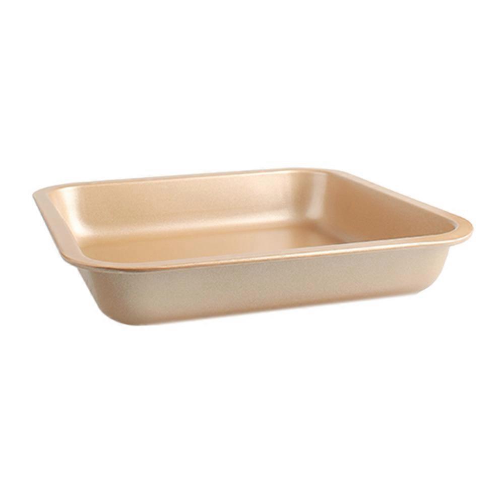 Baking tools household non-stick shallow nougat baking pan deep rectangular barbecue pan oven bread cake mold golden 8 inch square baking pan