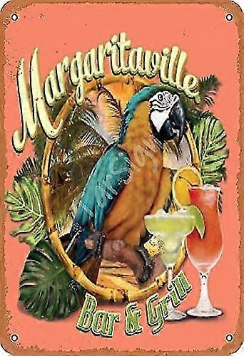 Margaritaville Bar E Grill Vintage Tin Sign Logo 8x12 polegadas OU 12x16 polegadas Publicidade Eye-catchin