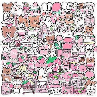 KINBOM 50 Adesivi Carini Rosa, Stickers In Vinile Impermeabili Aesthetic Kawaii Per Bottiglie, Laptop, Diario, Ragazze Adolescenti, Vari Modelli