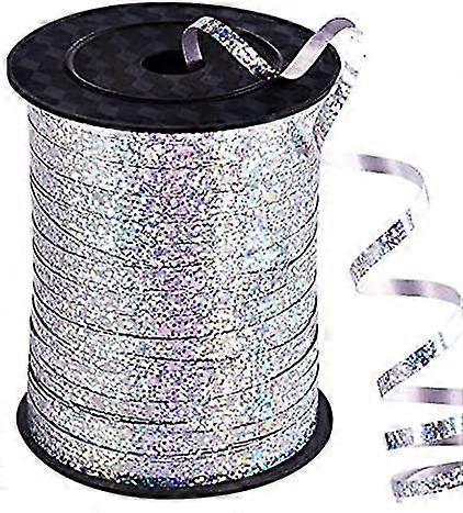 100yards Argento Crimped Curling Ribbon Shiny Metallic Balloon String Roll Gift Wrapping Ribbon For Party Festival Art Craft Decor Florist Flow