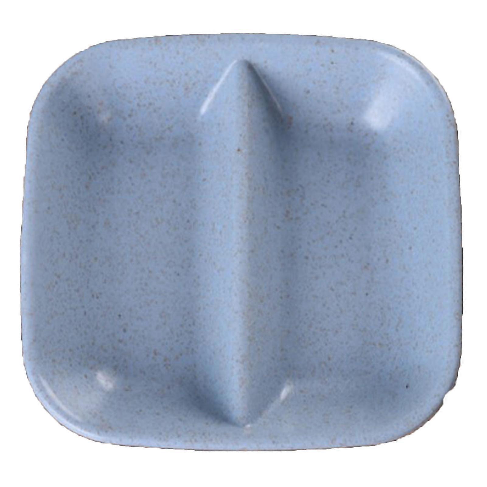 Dipping Bowl Wheat Straw Divided Compact Practical Dip Sauce Dish for Home Kitchen Blue