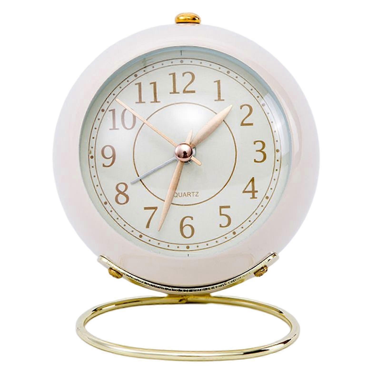 Loud Bell Alarm Clock Operated No Ticking Quiet Student Analogue Table Clocks For Living