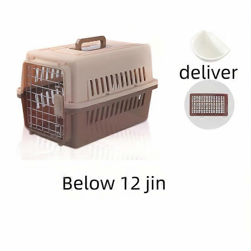 "Spacious Interior" Portable Pet Carrier For Cats & Dogs - Durable Pp Material, Secure Travel Crate For Small To Large Breeds
