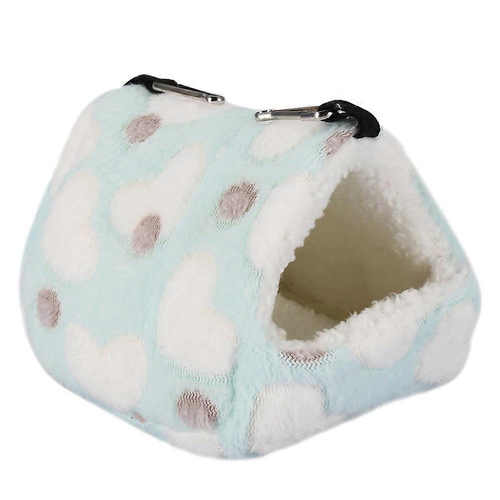 Winter Warm Soft Pet Bed for Squirrel Rabbit Hammock Blue 14x12cm
