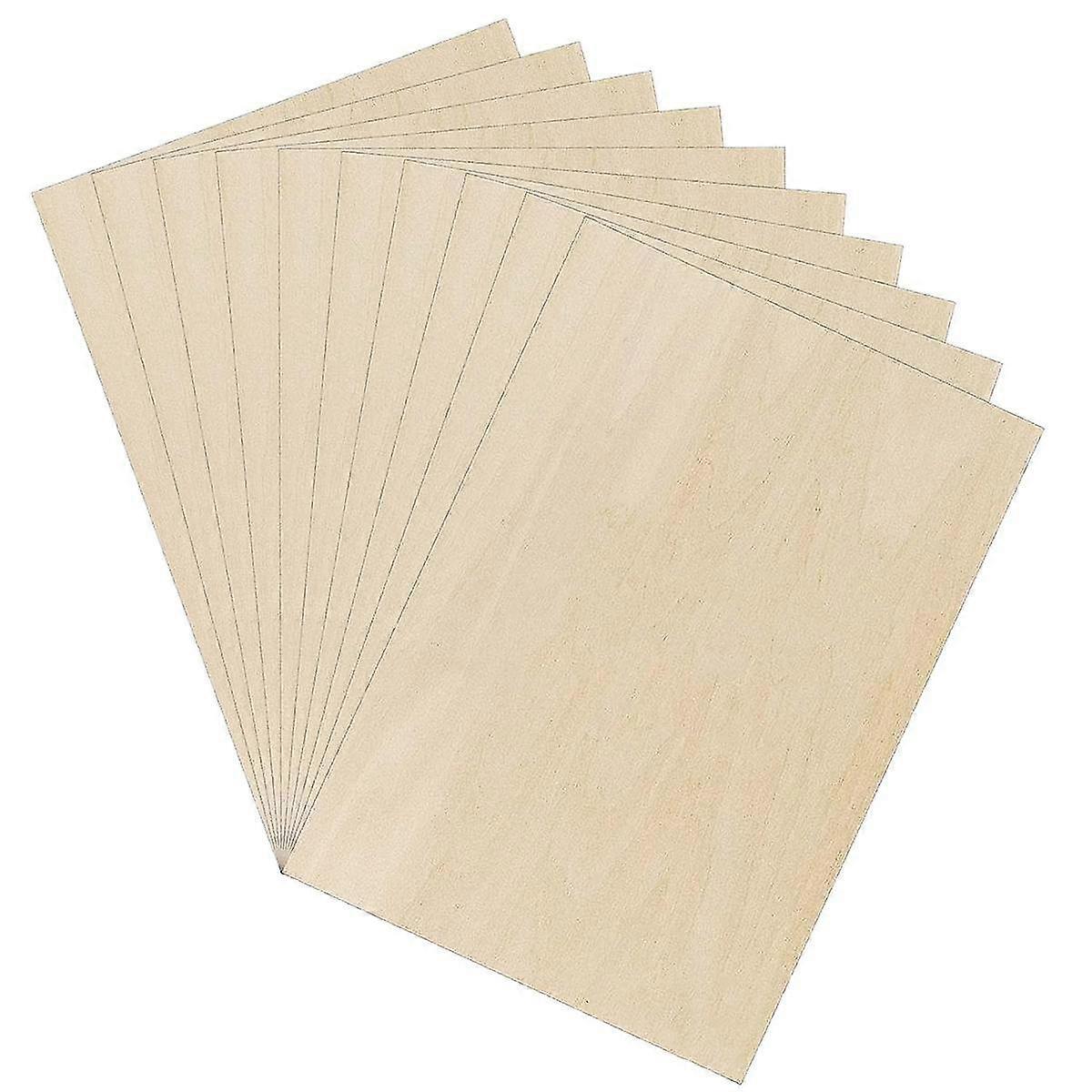 10 X Plywood Panels , A3 Wooden Panel, Fretsaw Wood For Diy Woodworking, Laser Processing, Model Making,300 X 200 X 2 Mm