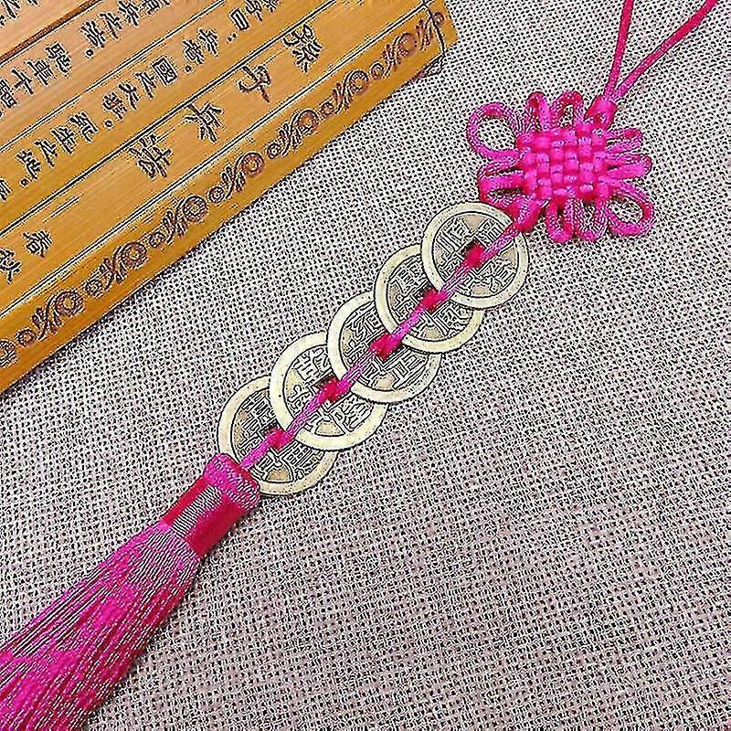 Chinese Knot Feng Shui Wealth Success Copper Coins Lucky Charm Home Car