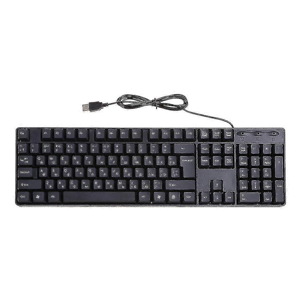 Russian/ English Silent Keyboard Waterproof Office Keyboard Compatible -for Windows Computer