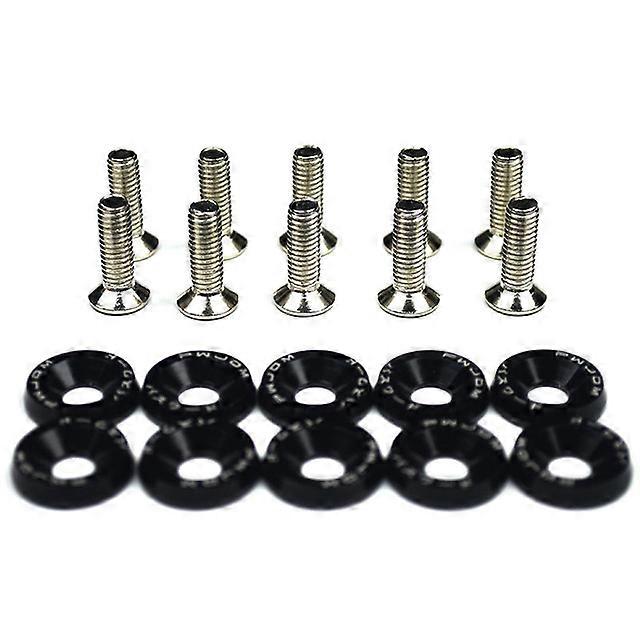10pcs M6 Car Modified Hex Fasteners Fender Washer Bumper Engine Concave Screws Car-styling