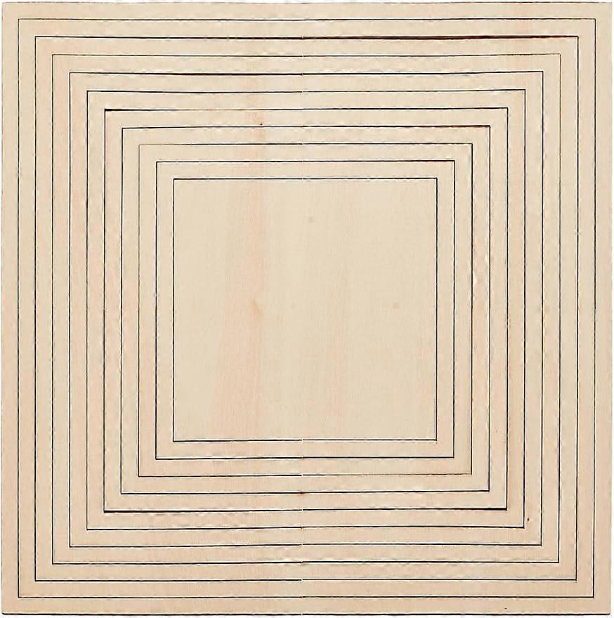 11Pcs Square Ceramic Molds Ceramic Forming Mold Wooden Concentric Geometric Figure Rail Set Ceramic Wood Sheets DIY
