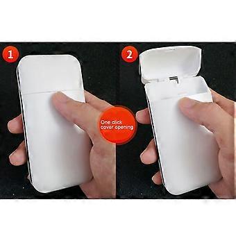 White Plastic Cigarette Case, Portable Cigarette Box Cigarette Holder Box  Waterproof Cigarette Case Anti-Crush Cigarette Holder with Flip Closure for 
