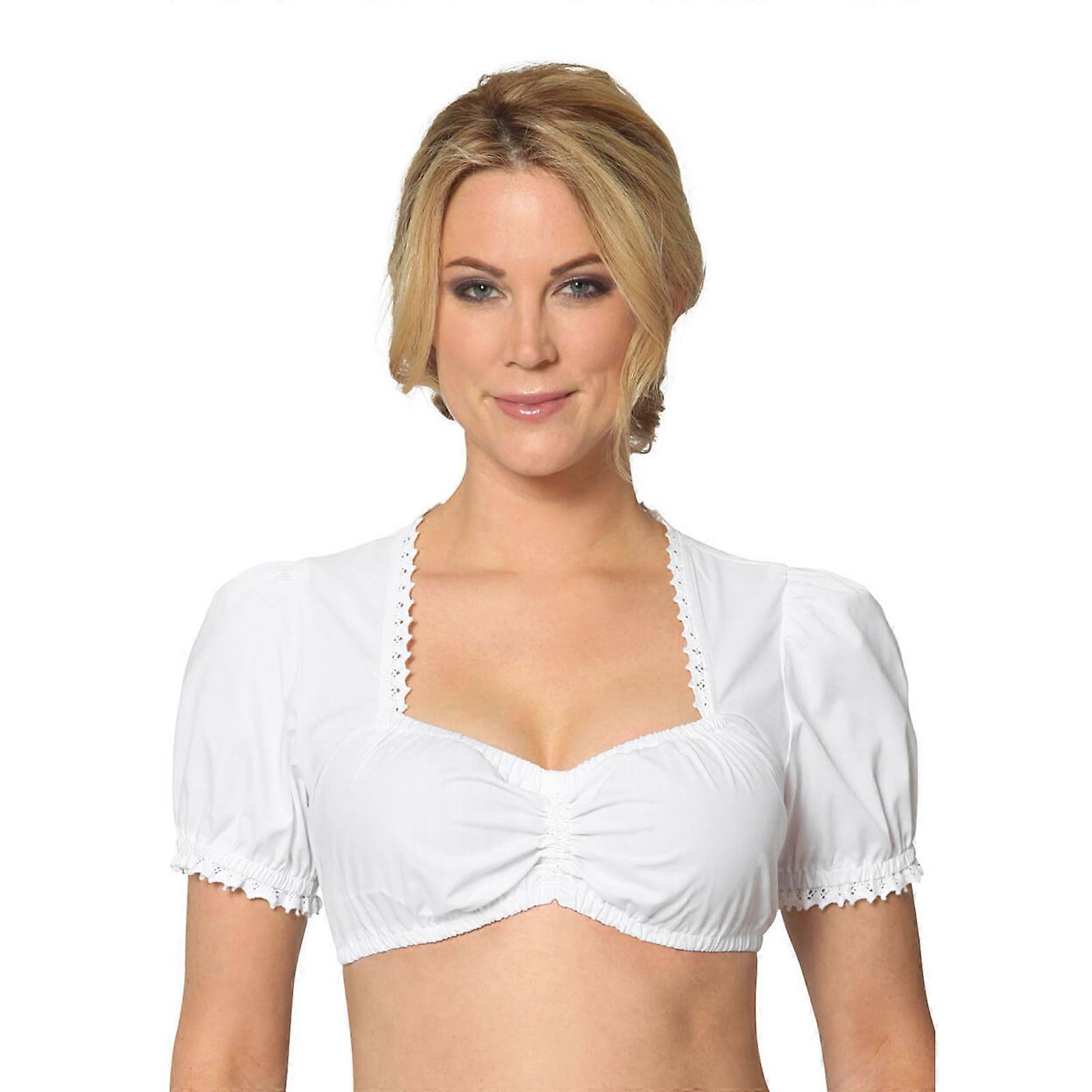 Femme Oktoberfest Elégant Chemisier Dirndl Noir Dirndl Blouse Dentelle Blouse