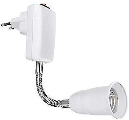 E27 Socket With Wireless Switch, White Base For E27 Bulb, Flexible With Arm, Quick Socket For Wall Lamp, Bedside Reading Lamp (without Bulb)