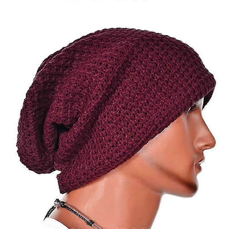 Men Knitted Slouch Beanie Hat Baggy Warm Oversize Sboard Cap
