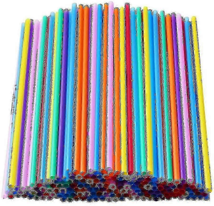 1000 Pcs Colorful Plastic Long Disposable Drinking Straws