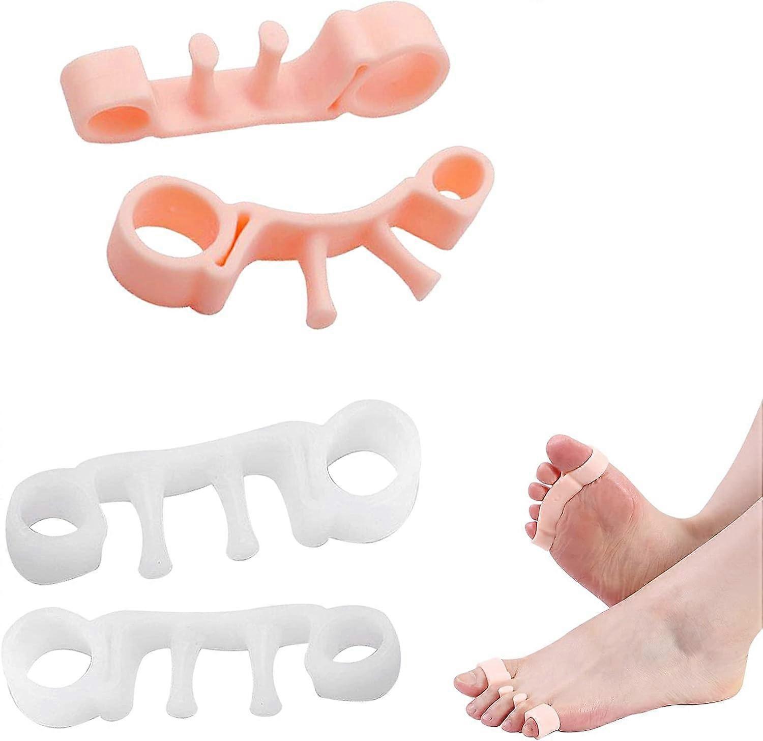 4 Pairs Toe Separator Toe Protector Hallux Valgus Correction Large Small Toe Spacer Separator Toe Separator Silicone Socks