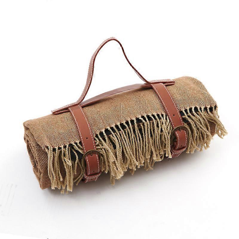 Foldable Waterproof Picnic Mat Blanket for Camping Garden, 150 x 200cm (Khaki)
