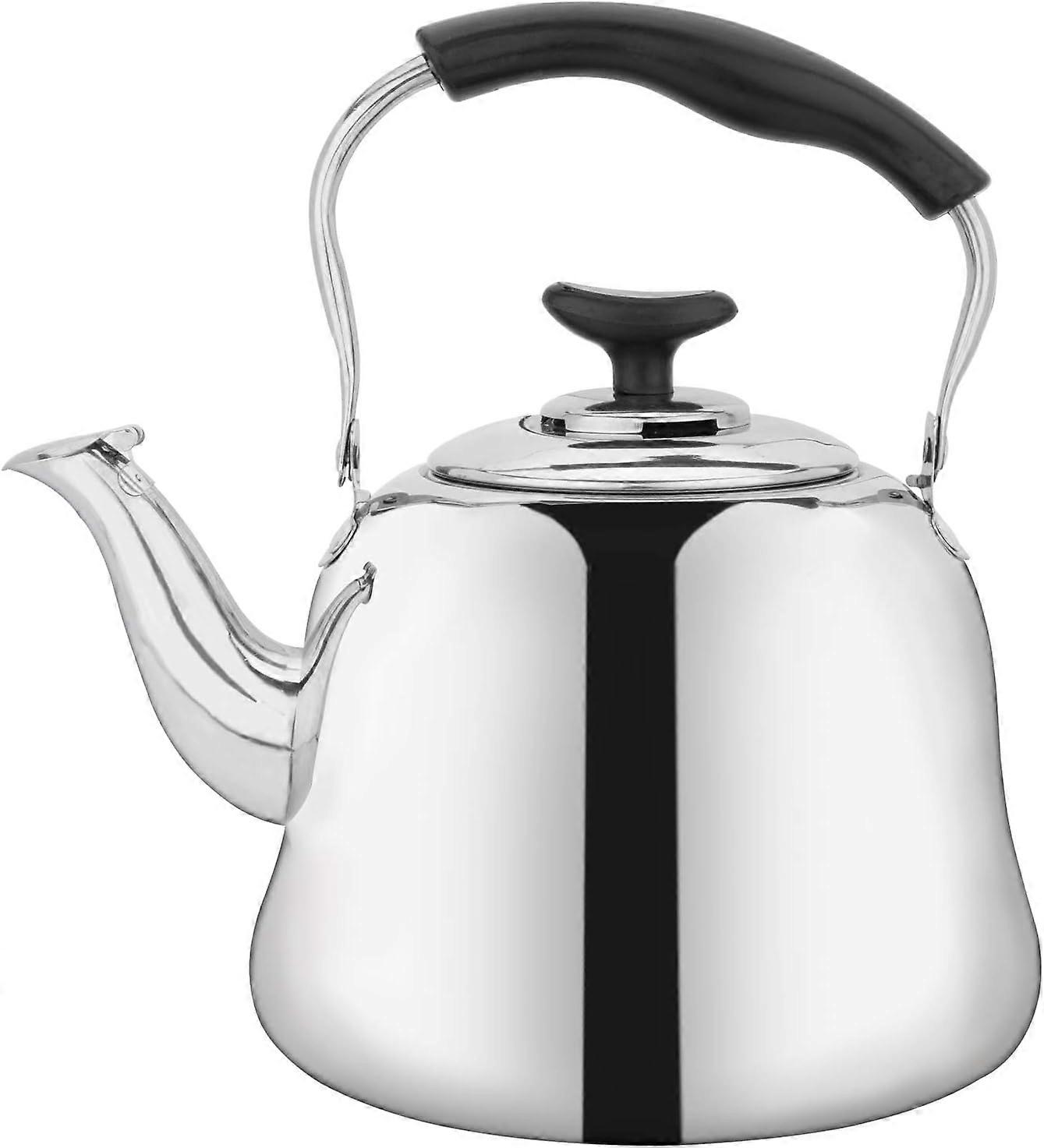 Stainless steel teapot with strainer and cool handle