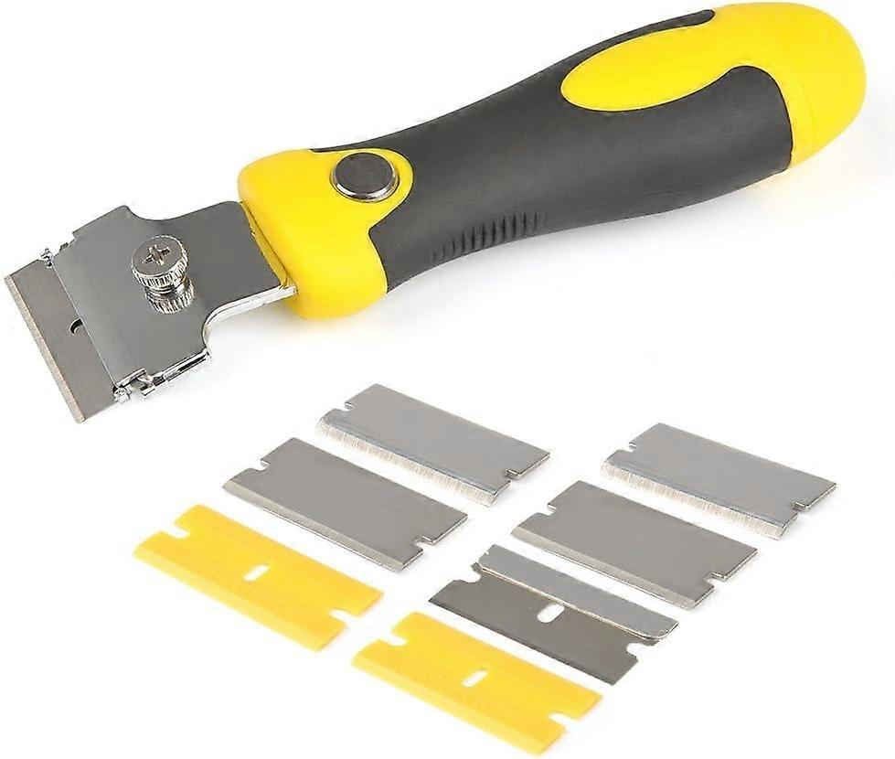 Adjustable scraper remove carellage glue with 8 spare blades Metal + microfiber