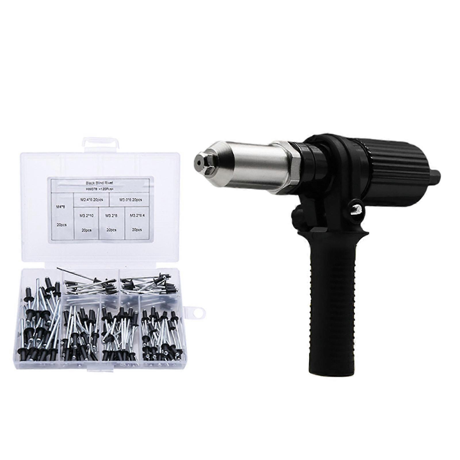 120pcs Electric Rivet Nut Adaptor Insert Cordless Drill Power Kit With Replaceable Riveting Head new