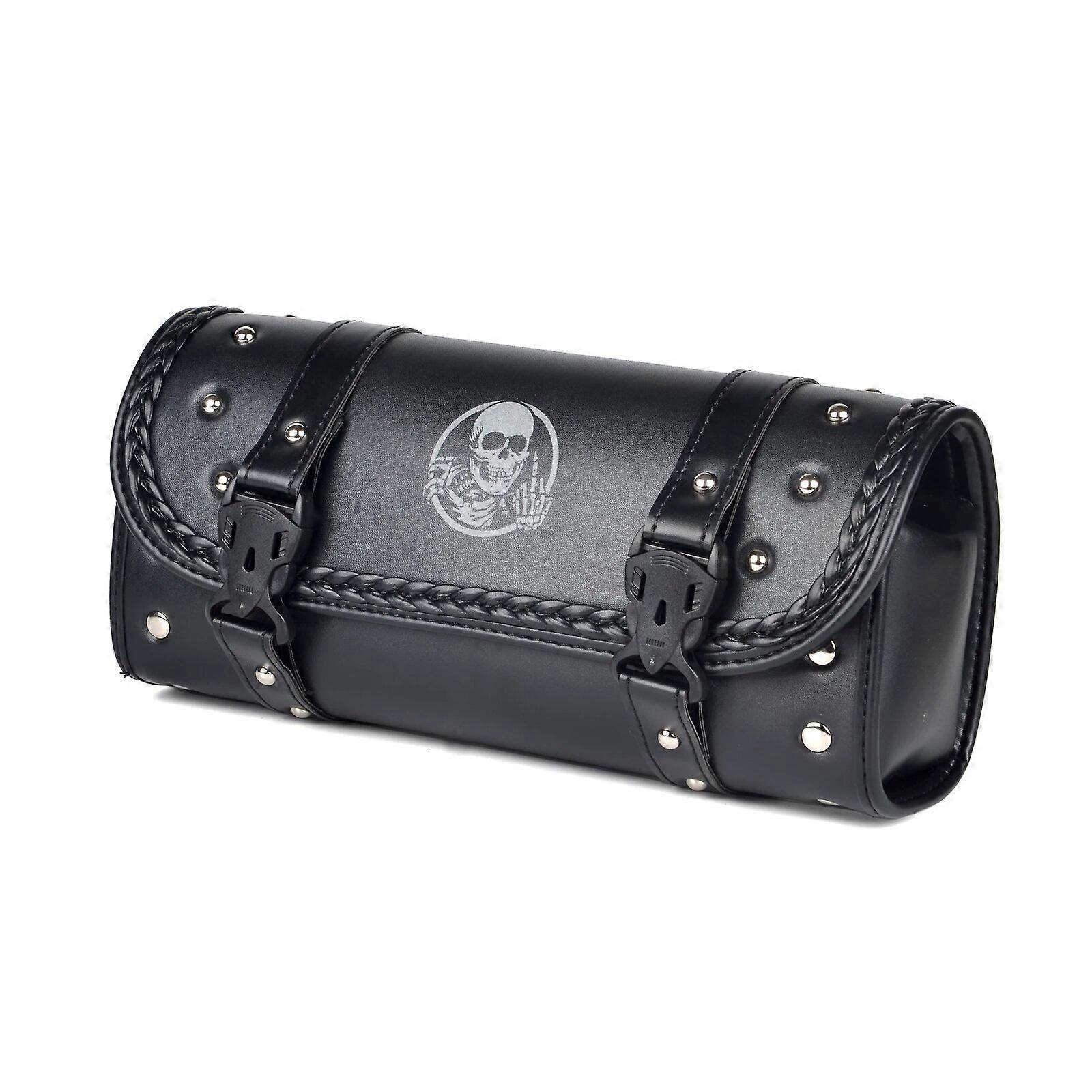 Universal PU Leather Motorcycle Fork Bag Saddlebags Handlebar Bag Storage Tool Bag for Kawasaki Suzuki Yamaha TENERE 700 MT07