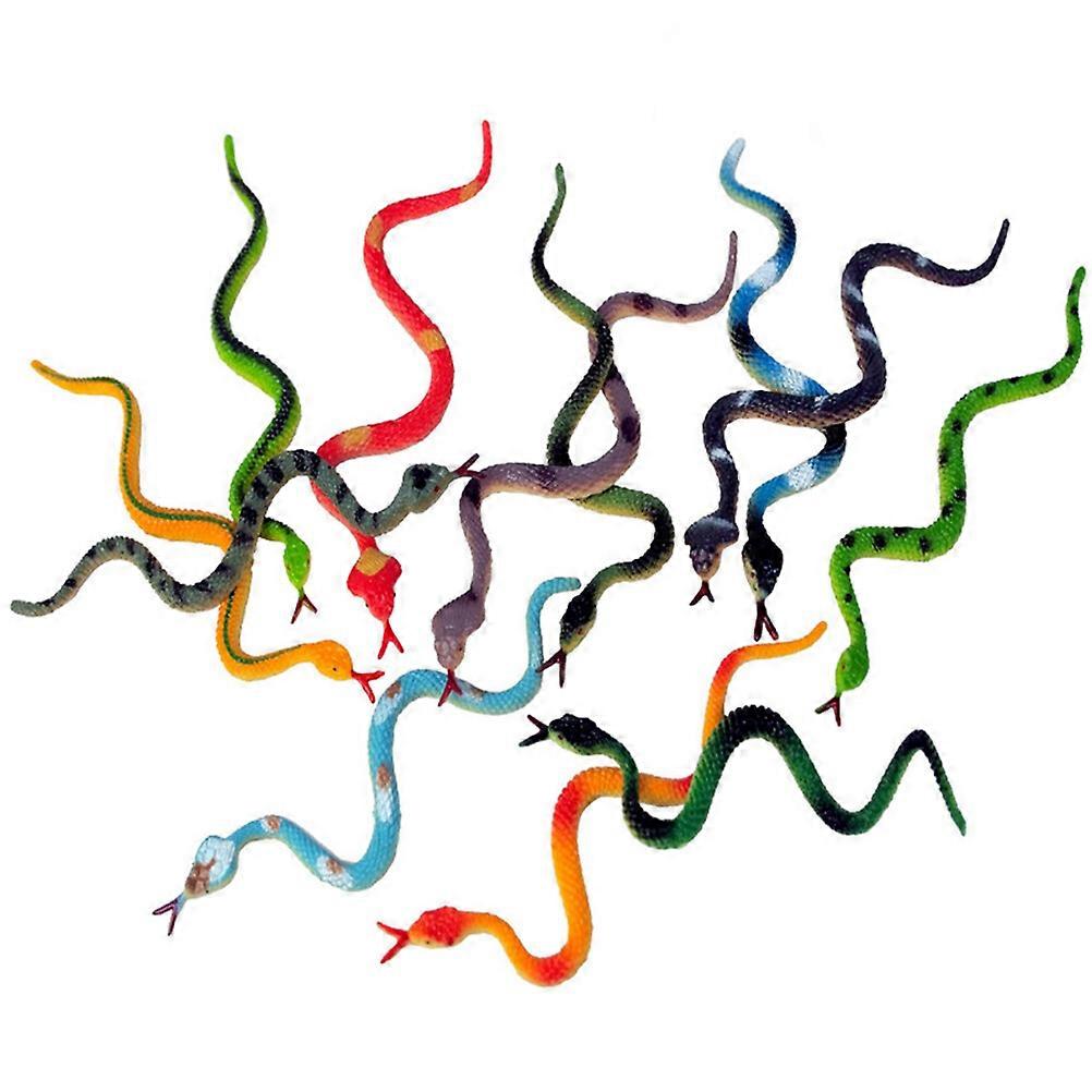 24pcs Scary Snake Toy Simulation Fake Snake Model Realistic Fake Snake Plaything Prank Prop Random Color/Style