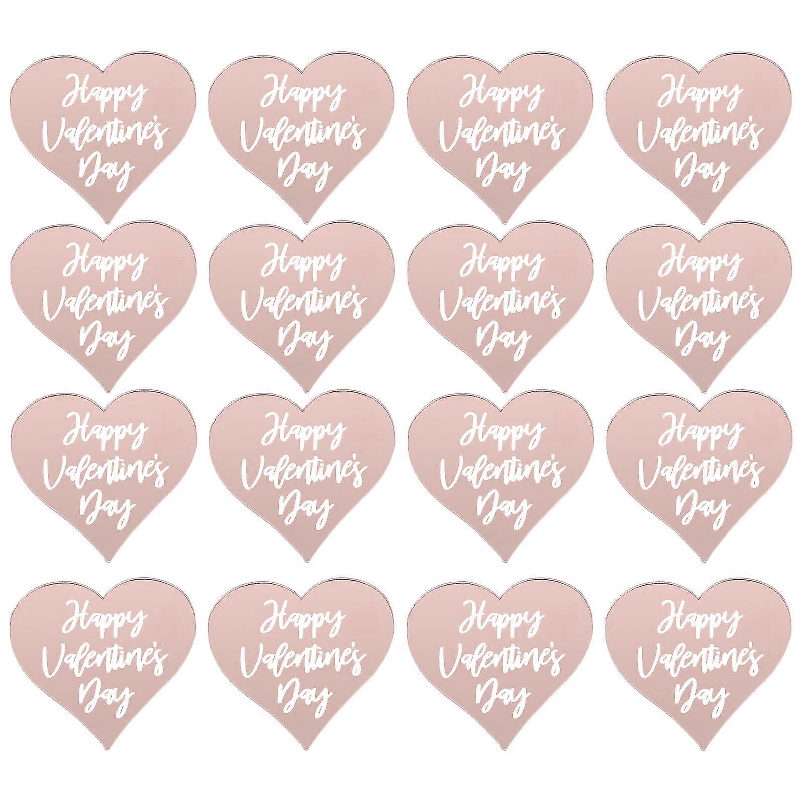 25pcs Valentine's Day Cake Topper Decors Cake Decors Heart Shape Cake Inserts