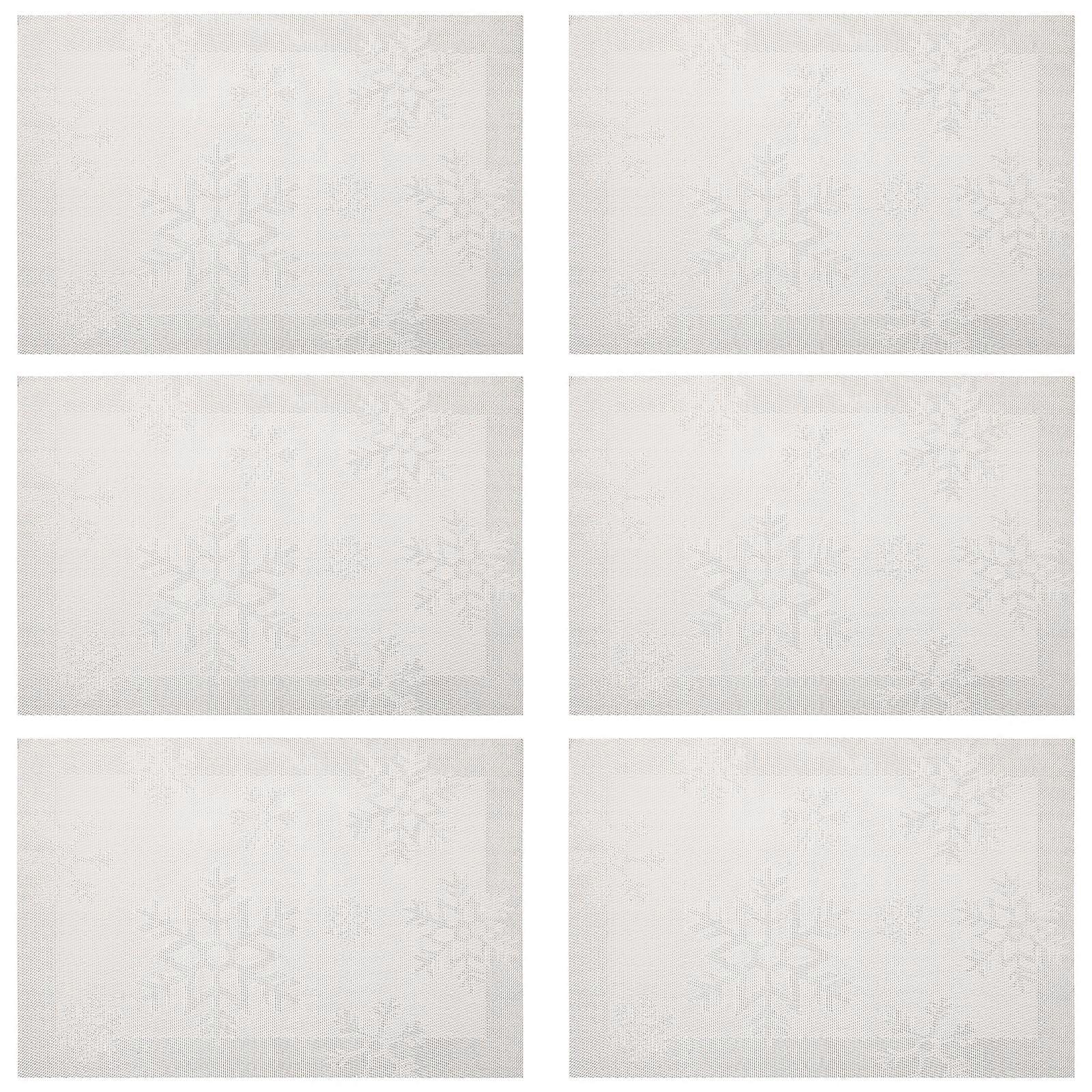 6pcs Heat Insulation Table Mats Table Protection Pads for Christmas Party (Silver)