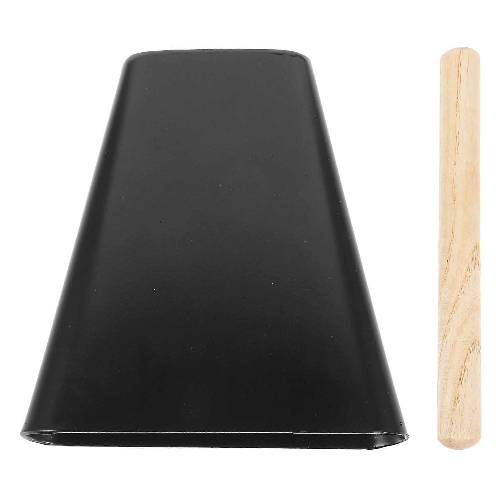 6 Inch Metal Cowbell With Wooden Stick Percussion Cow Bells Noise Maker
