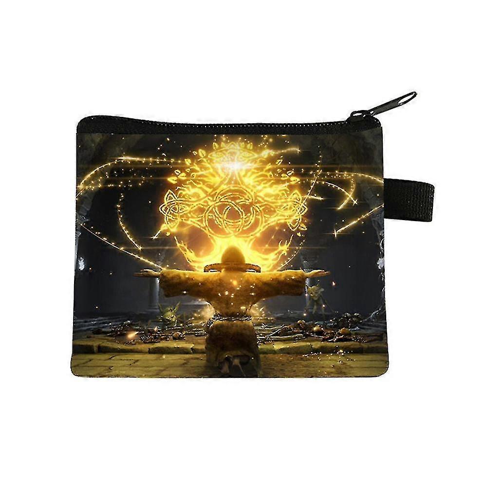 Elden Ring Game Printed Wallet Mini Coin Purse Zip Handbag